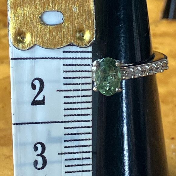 Genuine Green Apatite Sterling Silver Ring Size 6 - Picture 6 of 8